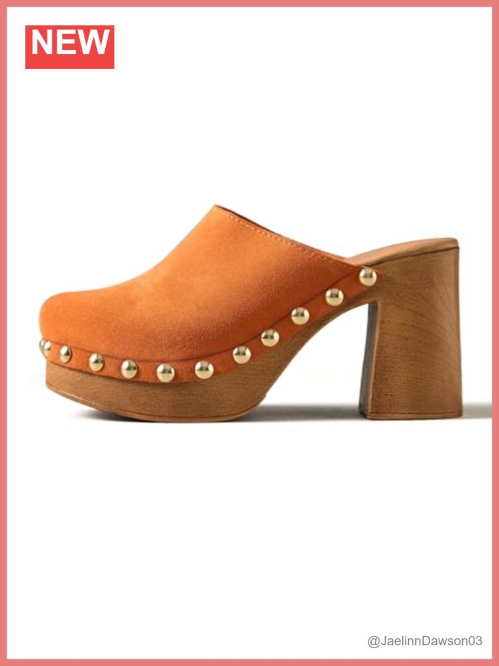 Studded Platform Mules Slip On High Heel Clogs Cork Sole